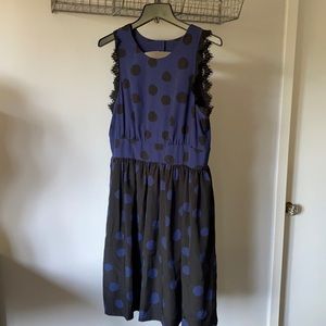 Anthro Black and Navy Dress